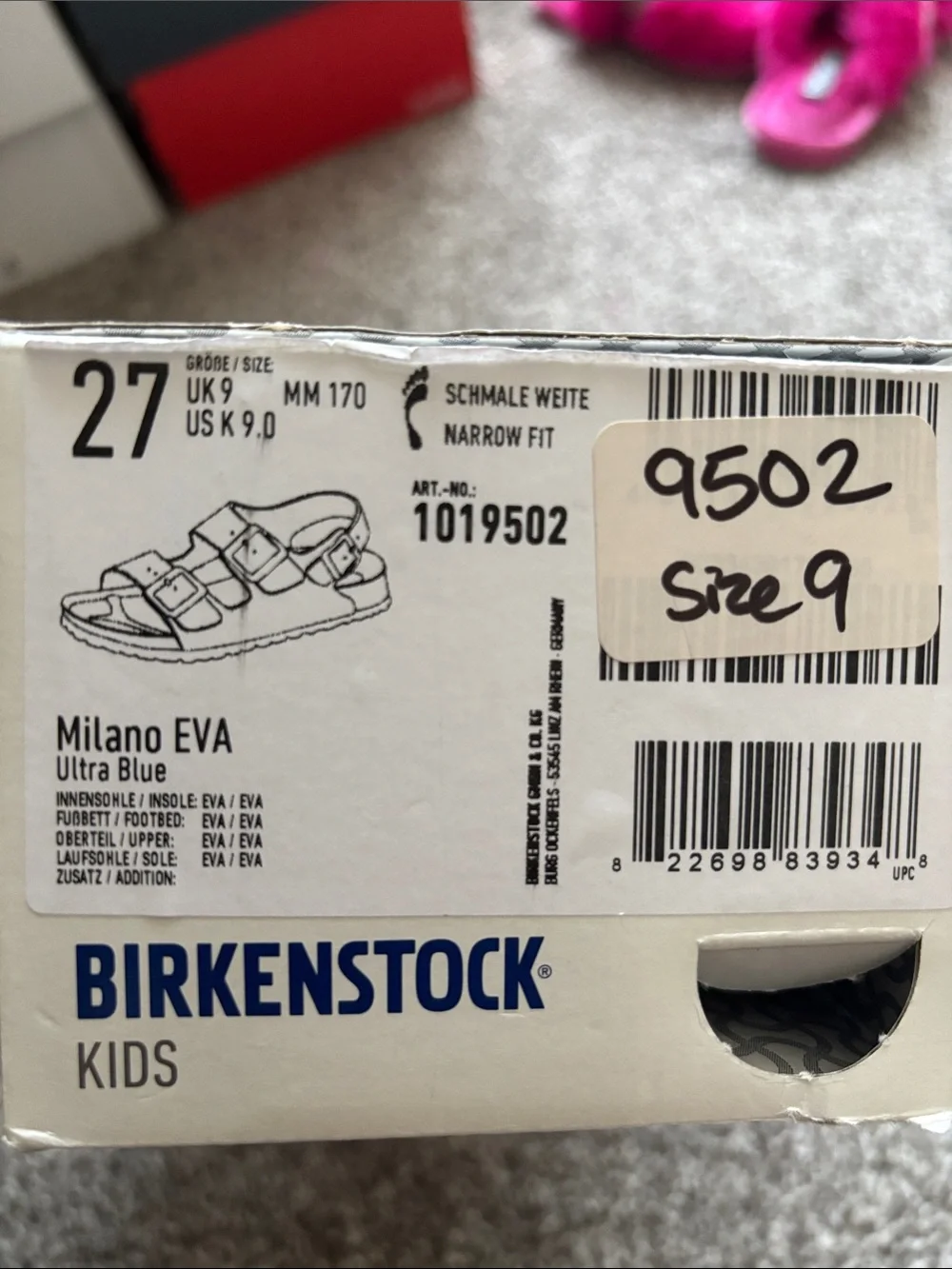 Birkenstock Kids Royal Blue EVA Two-Strap Sandals